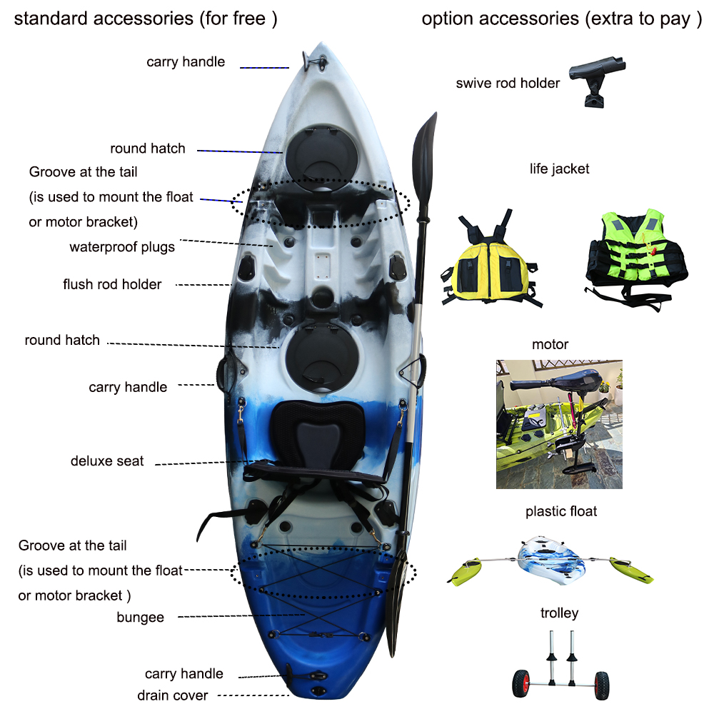 2.65m Single Seat HDPE Sit-On- - Fishing Kayak Pedal Drive recensione e prezzo