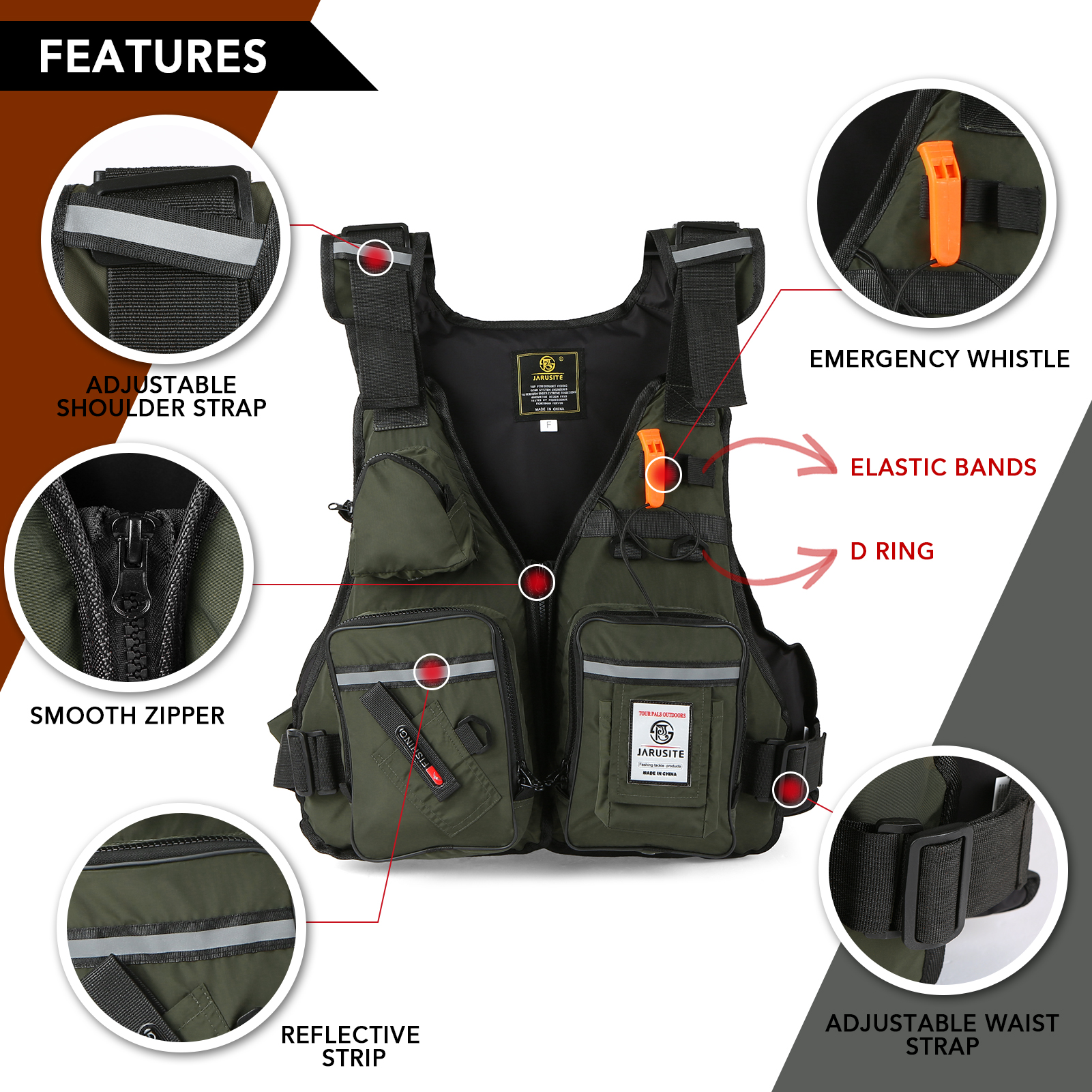 Multi-Pockets Fly Fishing Jack - Fishing Kayak Sit On Top recensione e prezzo