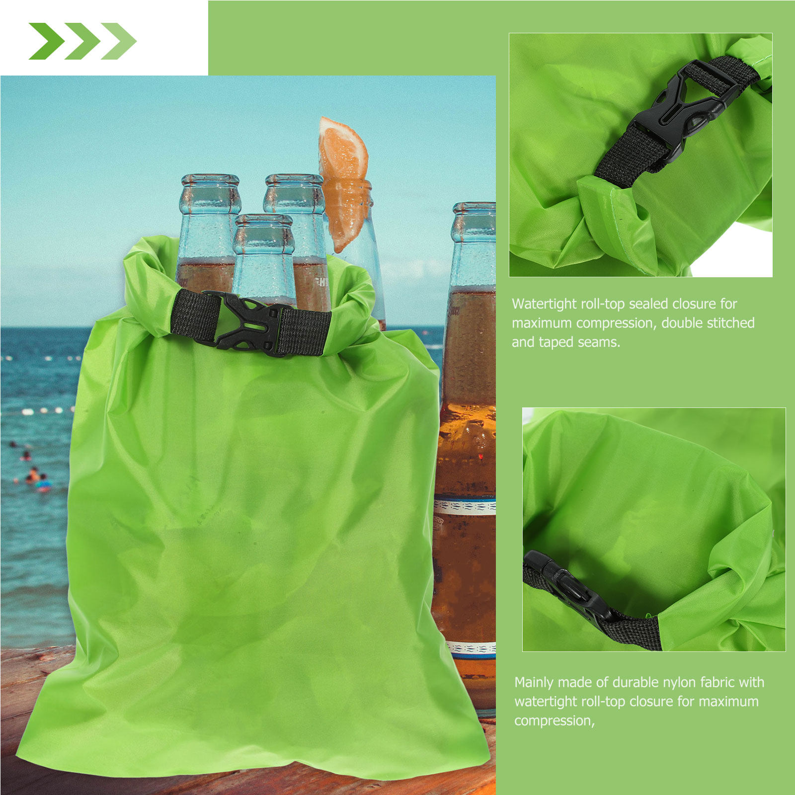 3Pcs Waterproof Dry Bag Nylon  - Fishing Kayak Storage Bag recensione e prezzo